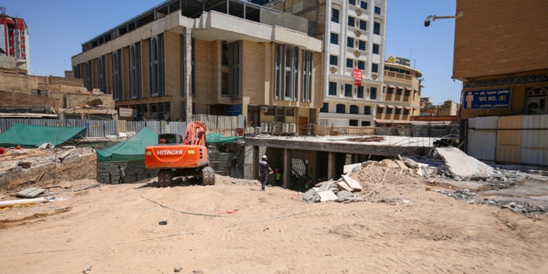 قسم الشؤون الهندسية في العتبة العلوية يباشر بالمرحلة الثانية  في مجمع صحيات رقم 2