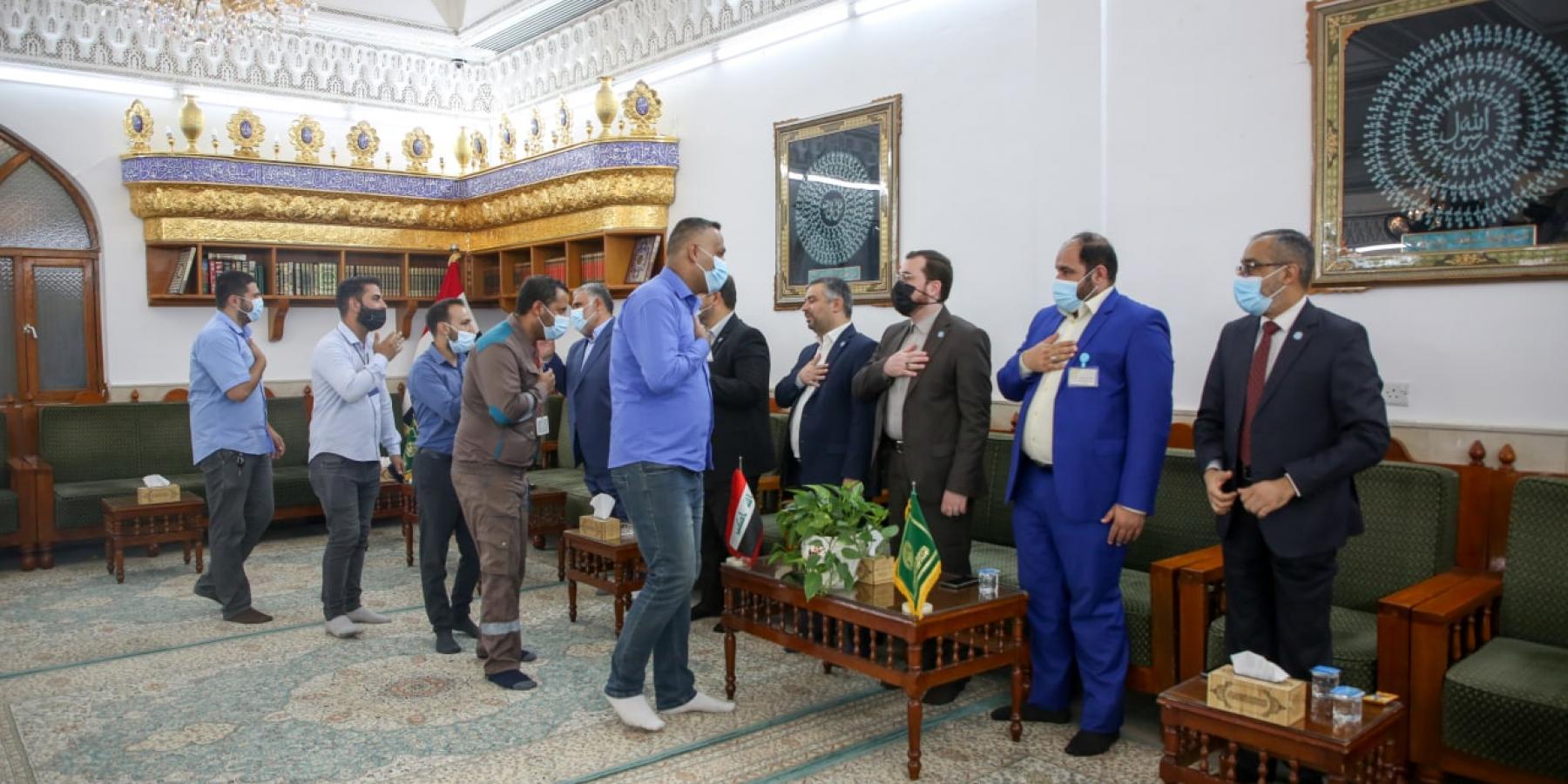 الأمانة العامة للعتبة العلوية المقدسة تستقبل المنتسبين المهنئين بعيد الأضحى المبارك