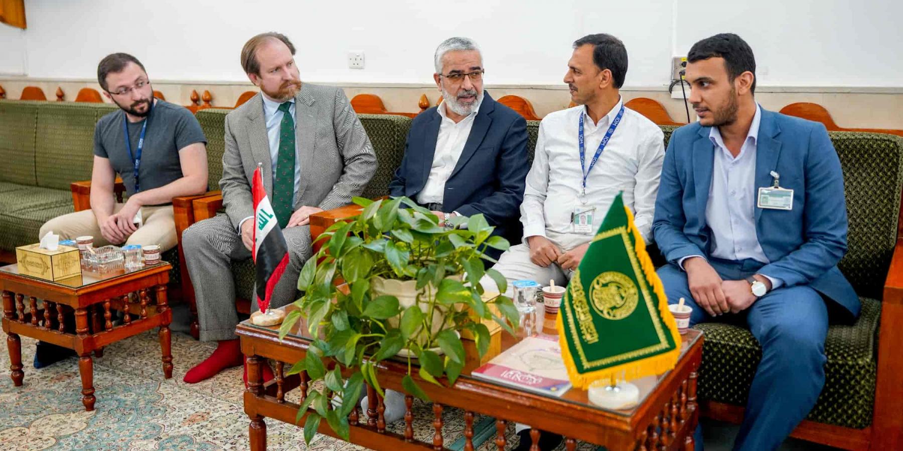 الأمين العام للعتبة العلوية المقدسة يستقبل وفد منظمة الهجرة الدولية 