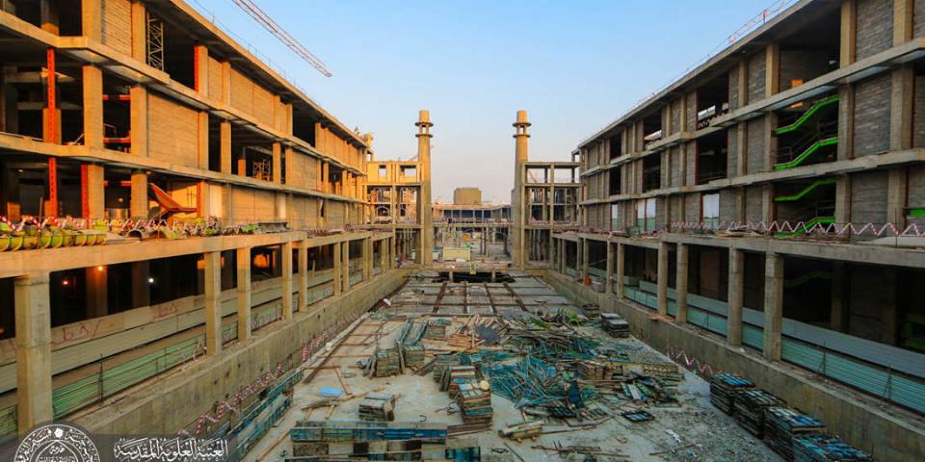  إنجاز أكثر من  90 %  من مراحل الهيكل الخراساني لمشروع صحن فاطمة الزهراء (عليها السلام) 