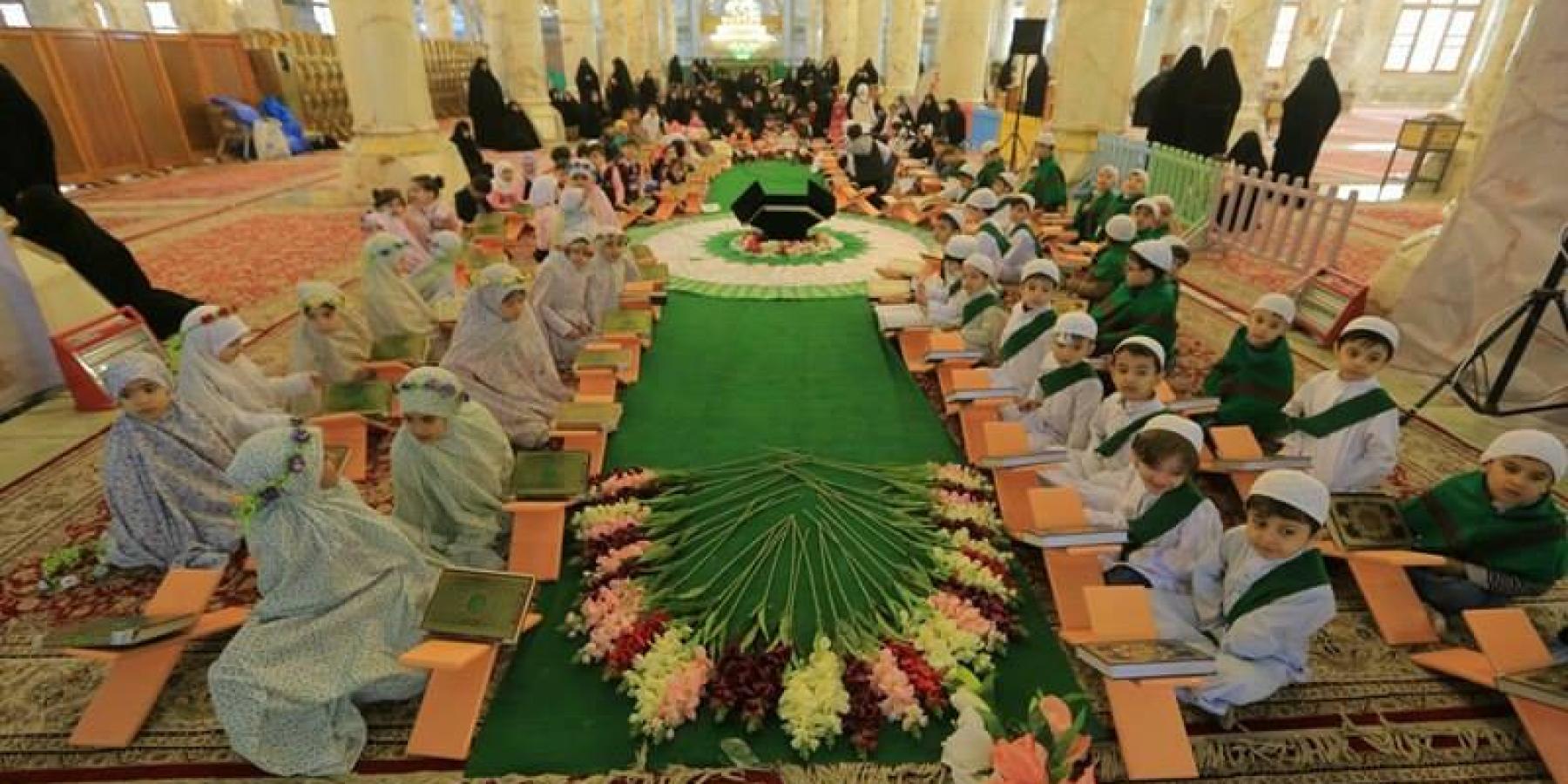 شعبة القرآن الكريم في العتبة العلوية تقيم محفلا قرآنيا لأطفال روضة أحباب الأمير وسط حضور مميز