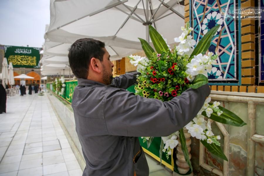 العتبة العلوية المقدسة تستقبل ولادة الإمام الحسن الزكي (عليه السلام) بنشر مظاهر الزينة في الصحن الشريف + صور