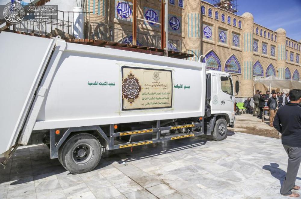 قسم الآليات يقدم خدماته للزائرين الوافدين لإحياء ذكرى شهادة الإمام علي الهادي (ع) في سامراء