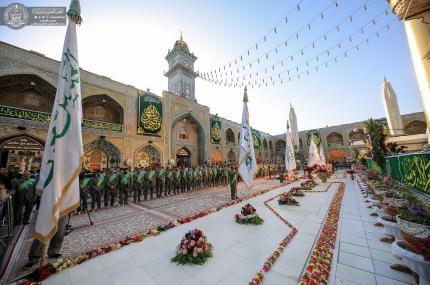 منتسبو العتبة العلوية يحيون الولادة الميمونة لأمير المؤمنين (ع) في الصحن العلوي الشريف