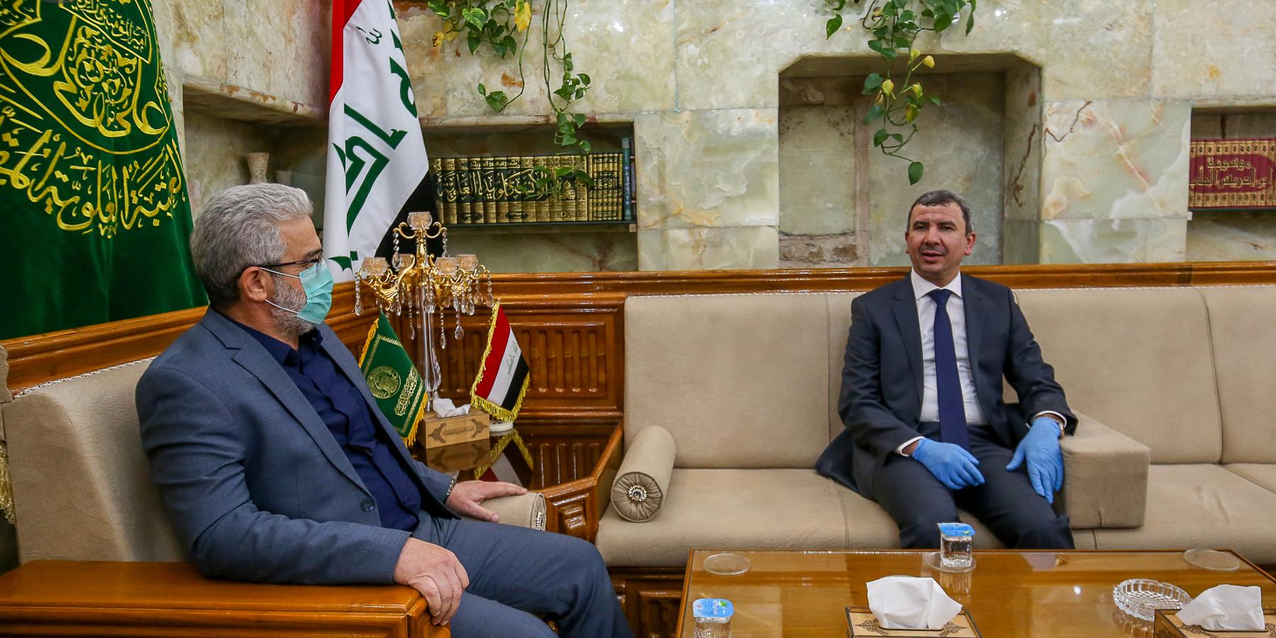 الأمين العام للعتبة العلوية  يستقبل وزير النفط العراقي