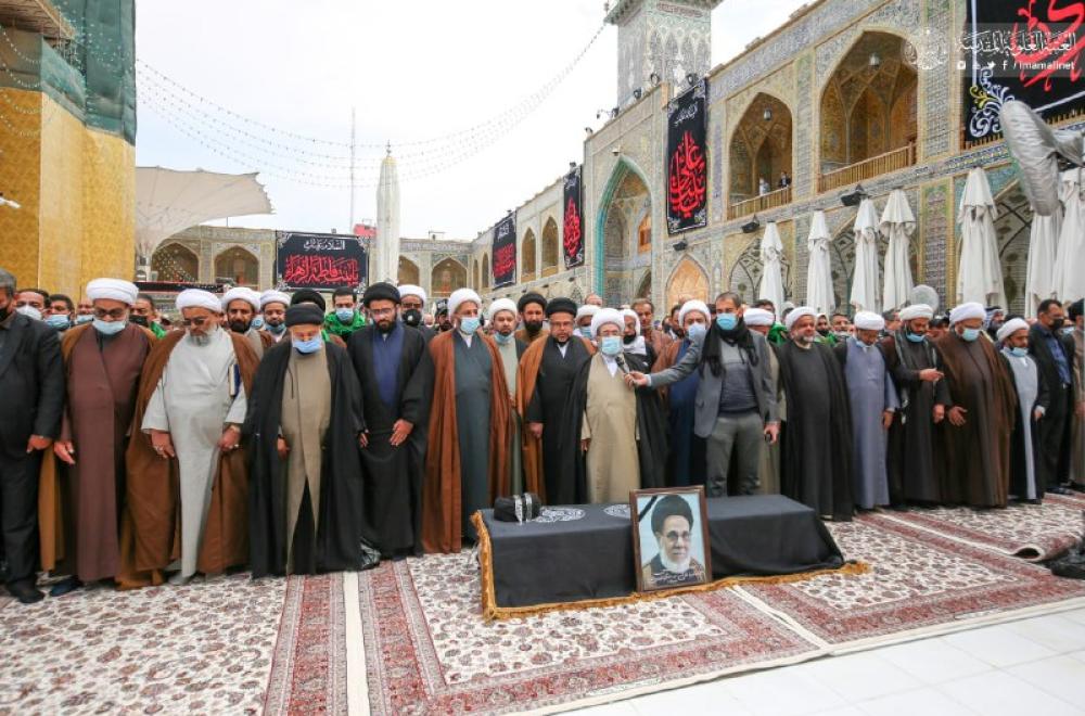 تشييع جثمان العلامة سماحة السيد علي عبد الحكيم الصافي وكيل المرجعية الدينية العليا في محافظة البصرة - صور -