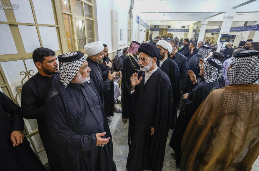 وفد العتبة العلوية المقدسة يحضر مجلس عزاء شهداء الخدمة الحسينية في الحيرة  