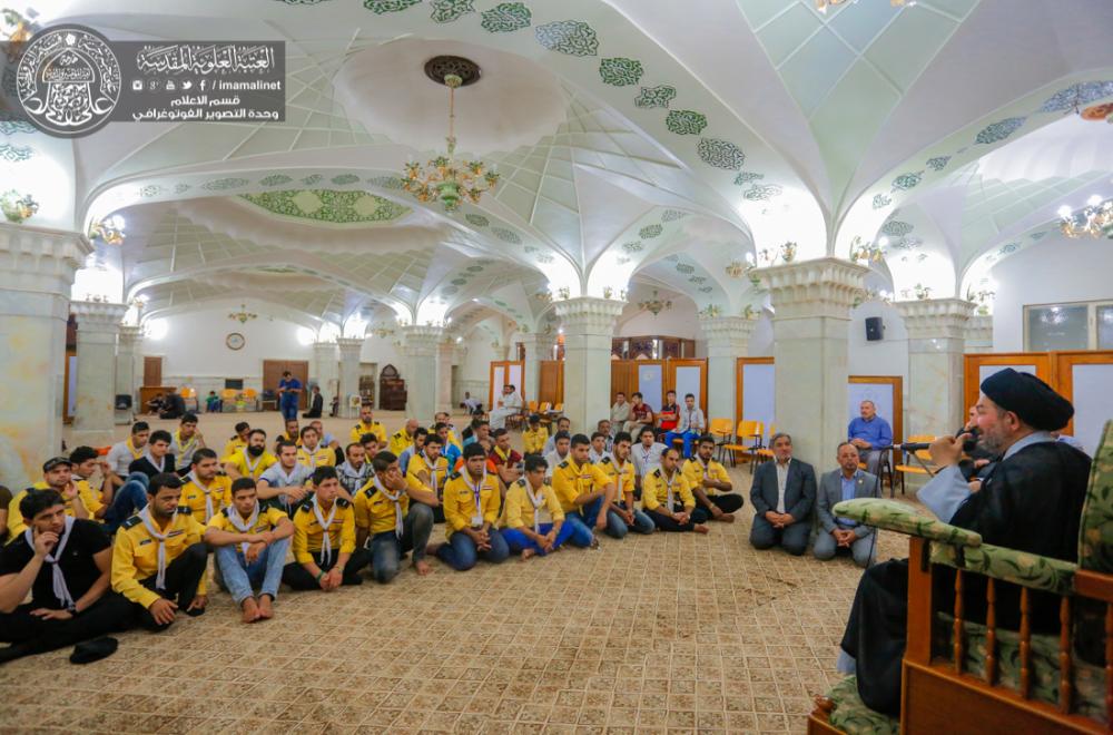  الامين العام للعتبة العلوية المقدسة يستقبل وفد شباب كشافة العراق ولبنان  