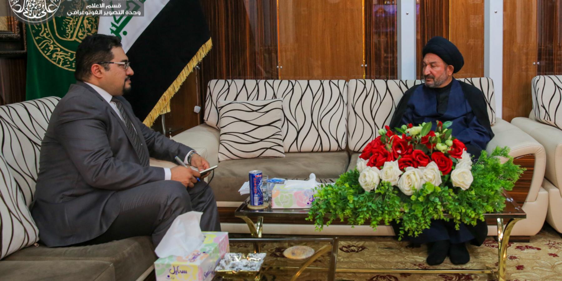الأمين العام للعتبة العلوية المقدسة يستقبل مستشار التجارة والاستثمار في السفارة البريطانية في  العراق