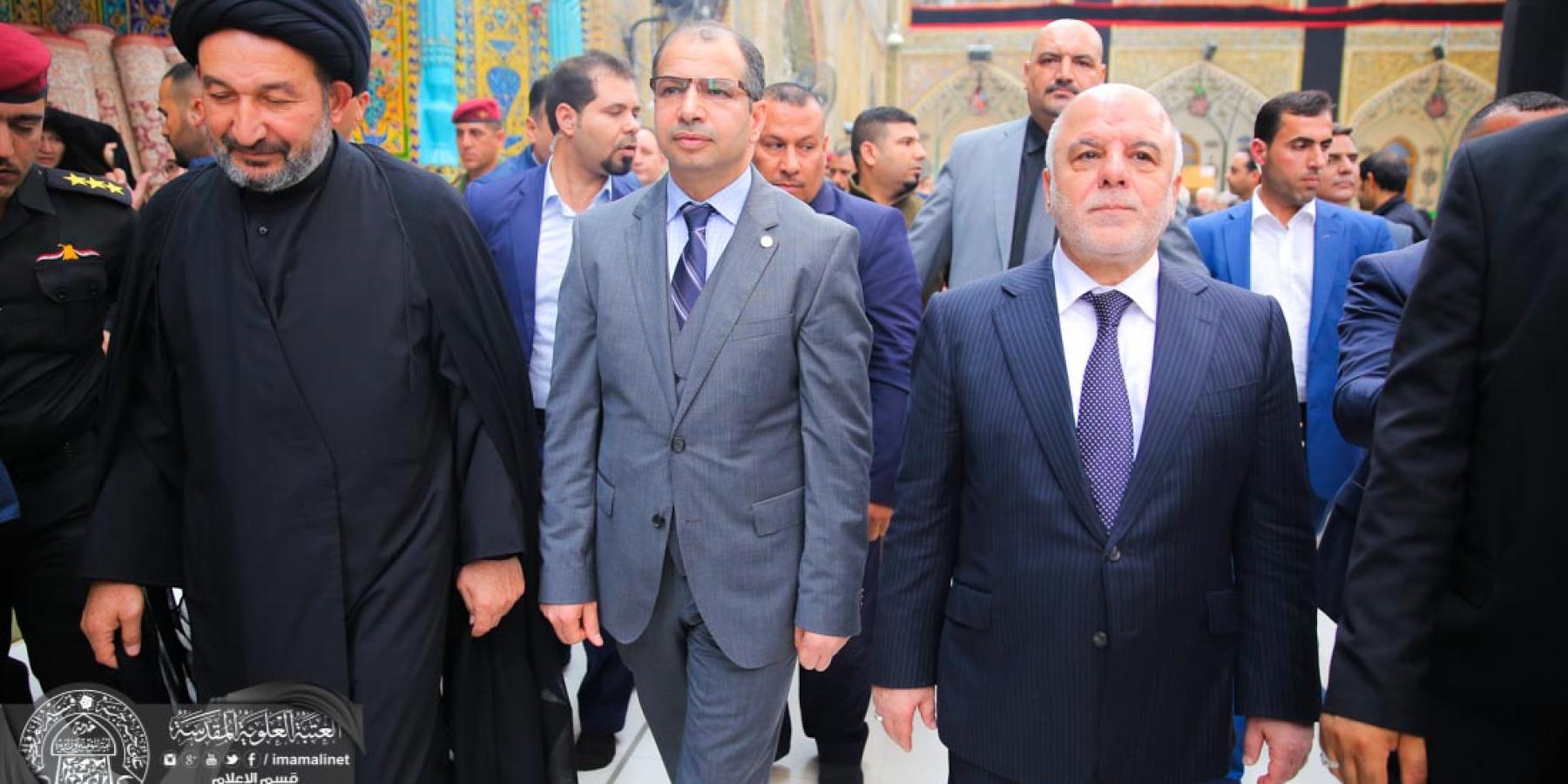 رئيسا مجلس الوزراء والنواب العراقيين يتشرفان بزيارة العتبة العلوية المقدسة 