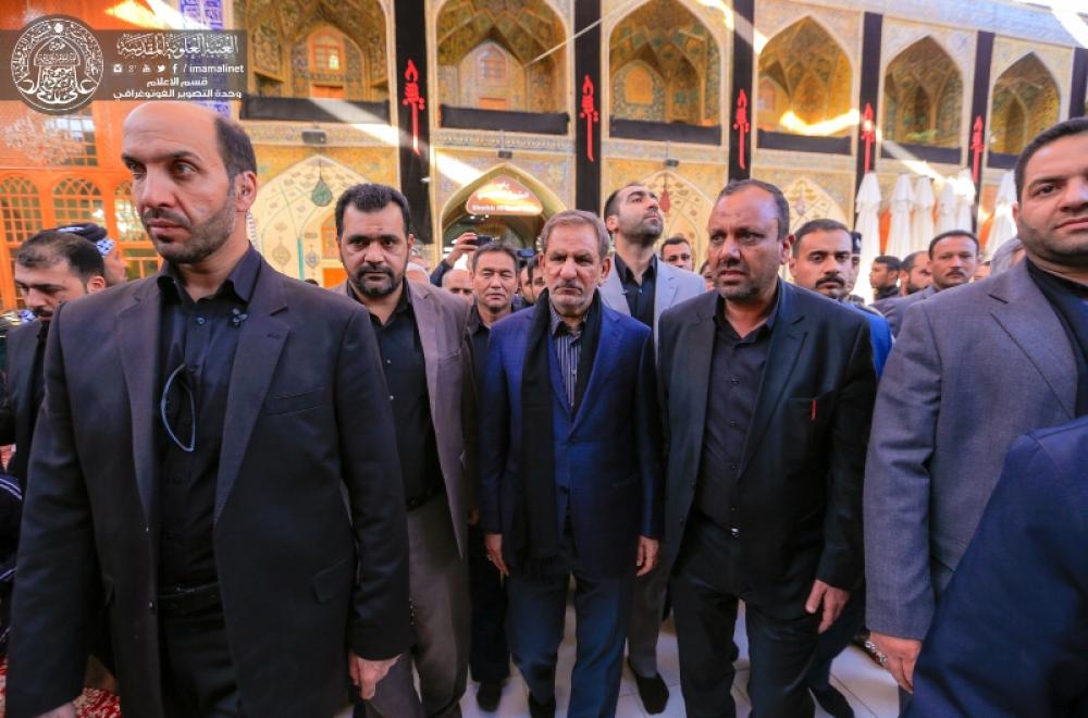 النائب الأول للرئيس الإيراني يثمن جهود العتبة العلوية في رعاية وخدمة زائري الأربعين