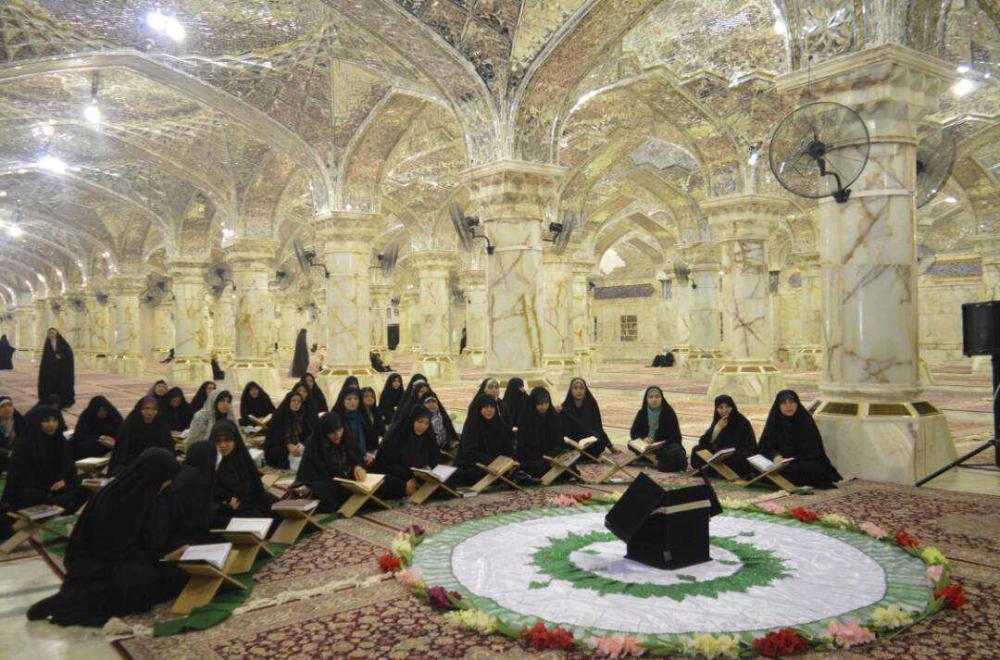 شعبة القرآن الكريم النسوية في العتبة العلوية تقيم مناظرة قرآنية مع رابطة الكوثر القرآنية الإيرانية