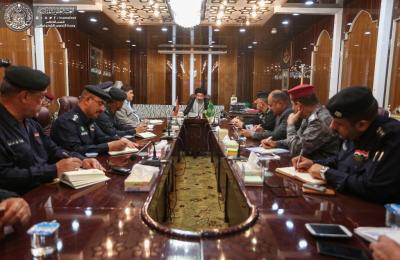 ضمن الاستعدادات لشهر رمضان المبارك الأمين العام للعتبة العلوية المقدسة يستقبل القادة الأمنيين في المحافظة 